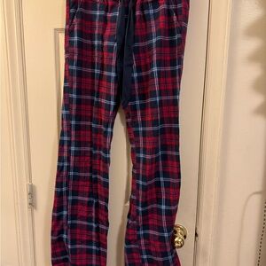 Red & Navy Plaid Flannel Lounge Pants